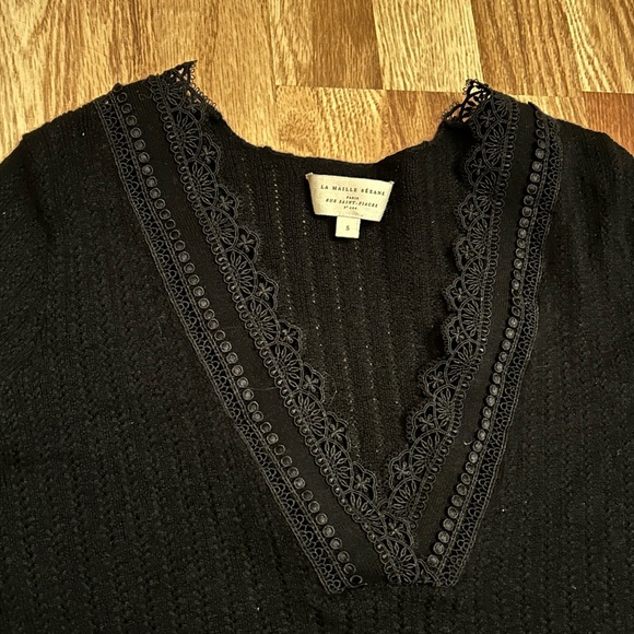Sezane Black Abigael Wool Jumper Sweater S - Picture 4 of 9